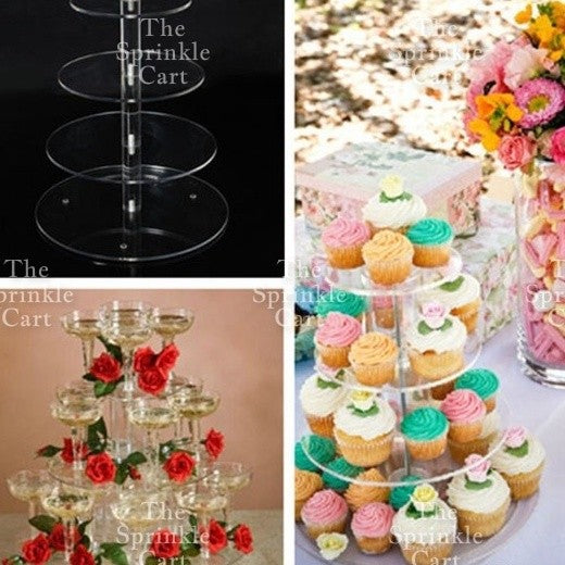 3/4/5 Tier Acrylic Cupcake Stand Display Dessert Buffet Serveware TSC