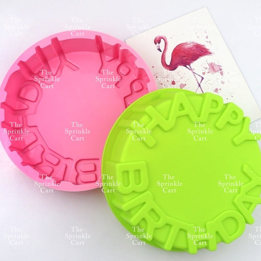 Happy Birthday Big Half Sphere Round Cake Jelly Silicone Molder for DIY Baking Use TSC