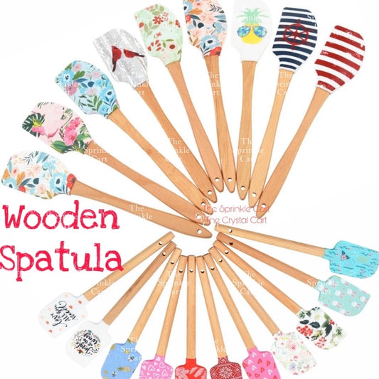 Silicone Spatula with Wooden Handle Cute Design Spatula Love Spatula for Baking Pastry Cooking