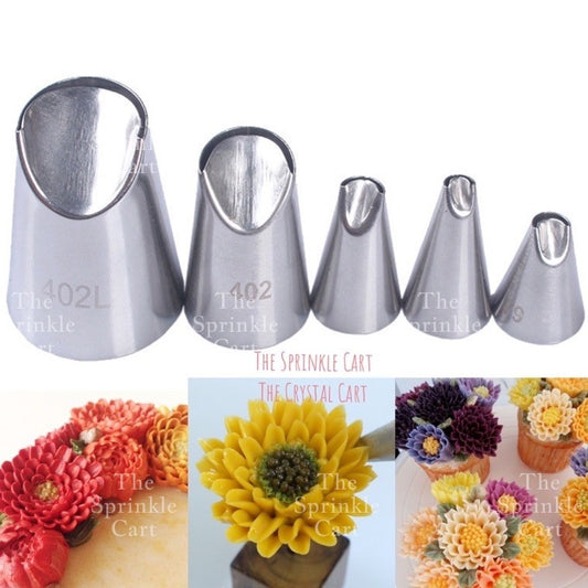 5pcs Set Chrysanthemum Flower Nozzle Tip Buttercream for Cake Icing Decoration TSC
