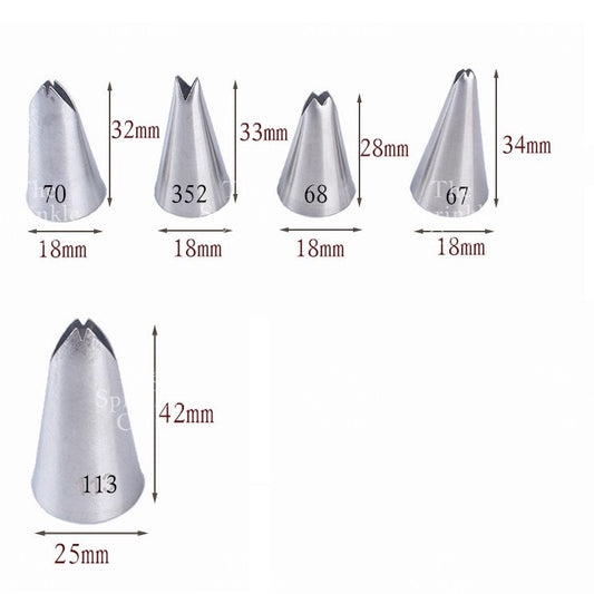 5pcs Leaf Buttercream Nozzle for Icing Decoration