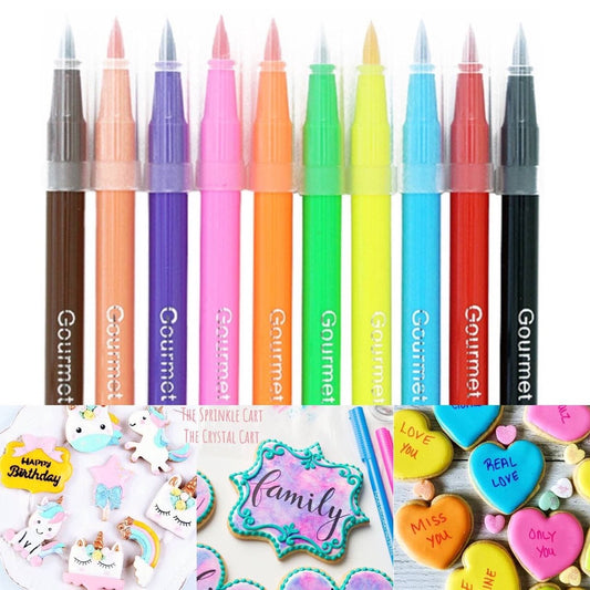 Edible Pigment Dual Tip Writing Pen and Metallic Edible Brush Cake Macaron Decoration TSC