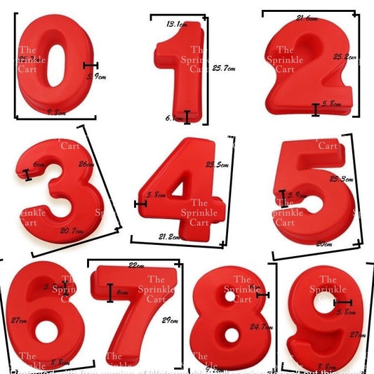 10-inch Silicone Number Cake Molder Oven safe Thick Baking Tool TSC