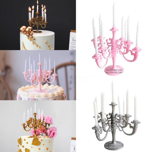 Chandelier Candelabra Cake Topper with Candles TSC