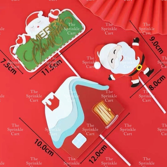 Christmas Pasko Theme Thick Paper Topper for Cake Decoration TSC