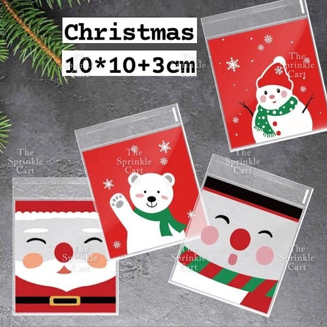 Cookie Packaging OPP & Plastic Loot Bag Halloween Christmas Pastry Bag Transparent Cookie Plastic Bag