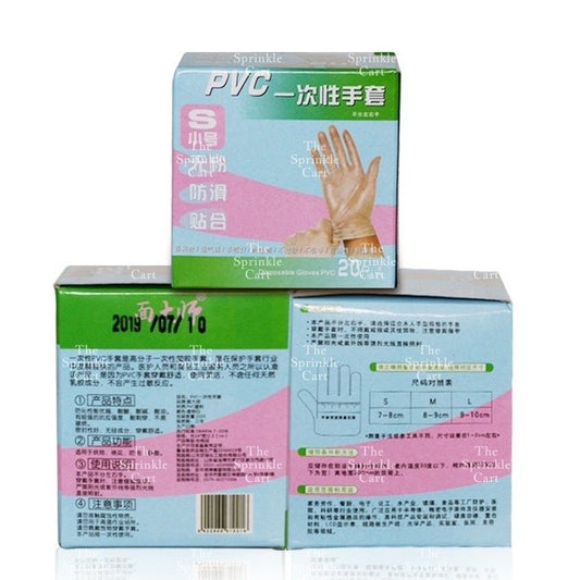 20pcs Disposable PVC Gloves Foodgrade Powder-free Rubber Protective Gloves for Baking and Household Use TSC