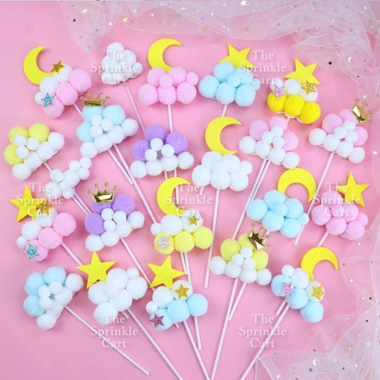 Colorful Rainbow Cloud Unicorn DIY Cake Topper Decoration TSC