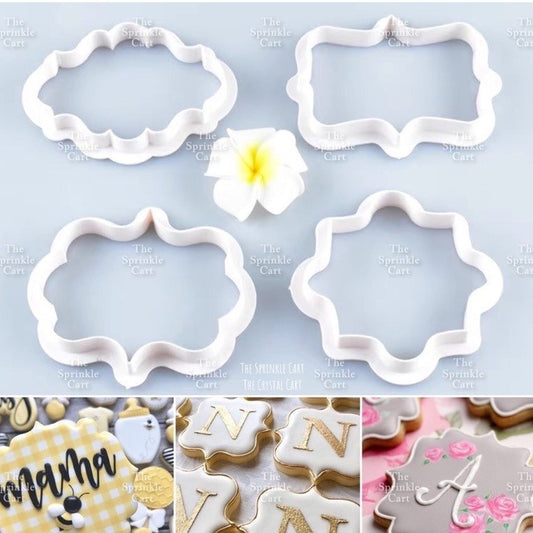 Fondant Cookie Cutter Set for Baking Use Vintage Border Christmas Car Playing Card Design TSC