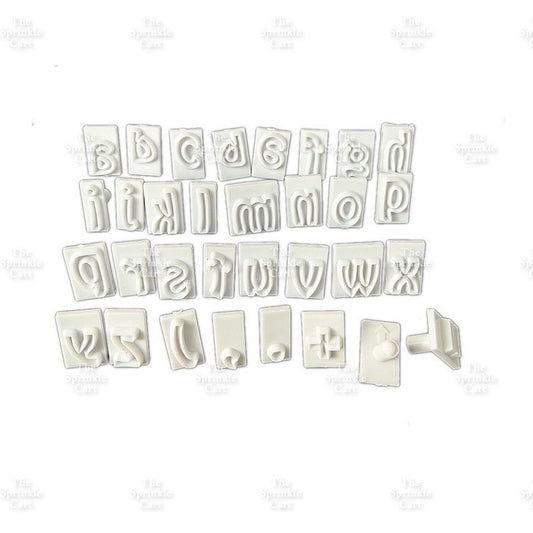 64pcs Alphabet Uppercase Lowercase Letter Punctuations Stamp Guide Cutter Set for Cake Lettering Use TSCTSC