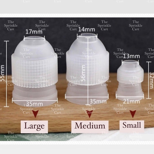 3pcs Small Medium Large Coupler Adaptor Nozzle Converter for Icing Pastry