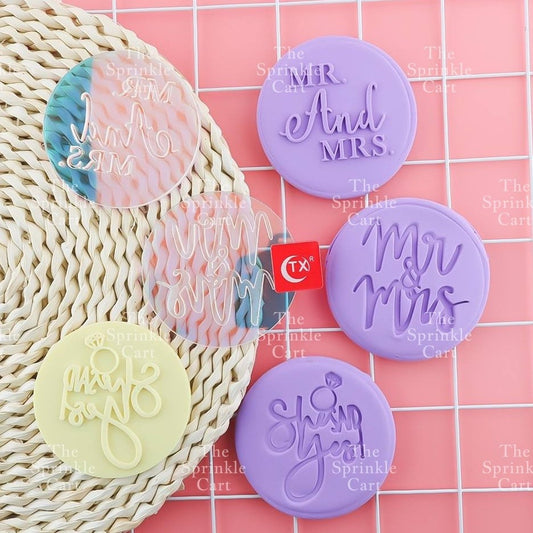 Round Acrylic Stamp Embosser for Biscuits Chocolate Lettering Press Tool TSC