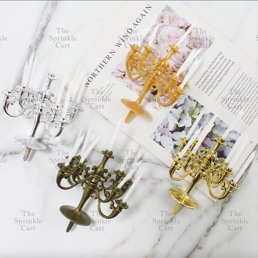 Cake Chandelier Candelabra Cake Topper with Candles