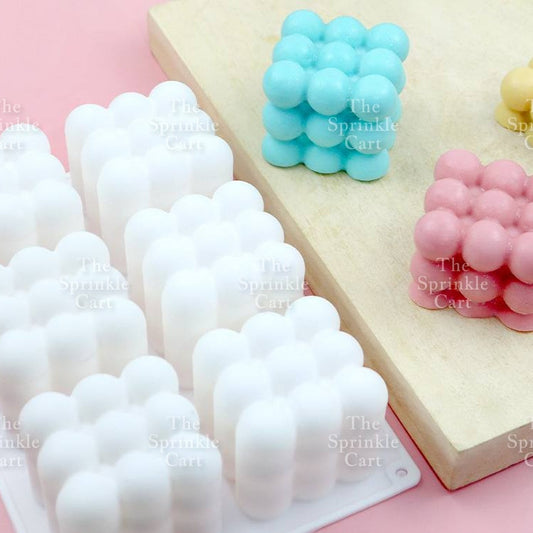 Bubble Cube Silicone Baking Molder Cake Candle Resin Crafting DIY Decoration TSC