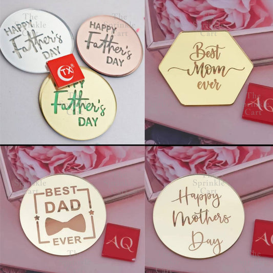 Mother’s Day Father’s Day Theme Cake Acrylic Paper Topper Decoration TSC