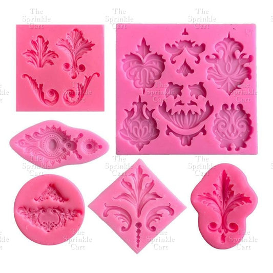 Baroque Silicone Fondant Molder Retro Vintage Cake Flower Frame Paste DIY Cake Mould Decoration