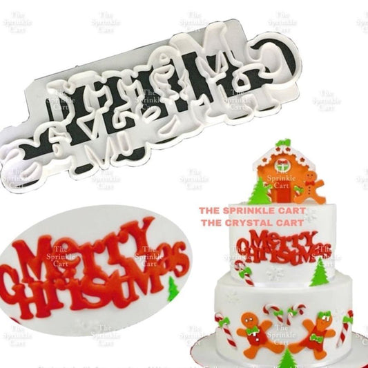Merry Christmas Leaves Fondant Cutter Gingerbread Cookie Cutter Plastic DIY Lettering Pasko Cutter
