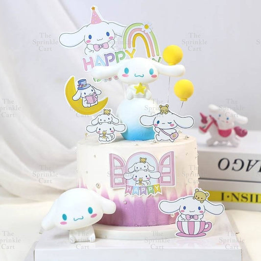 Sanlio Character Toys Set Cake Topper Cinnamonrol Kulomi Milody Decors TSC