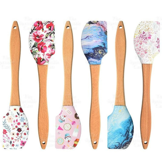 Silicone Spatula with Wooden Handle for Pastry Baking Tools TSC
