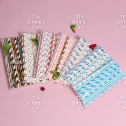 Drinking Paper Straw Metallic Gold Colorful Individually Wrapped Boba Plastic Straw TSC