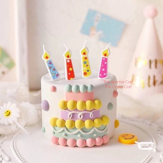 Candle Clipart Cartoon Cute Birthday Party Candle for Kids Cake Decoration Topper