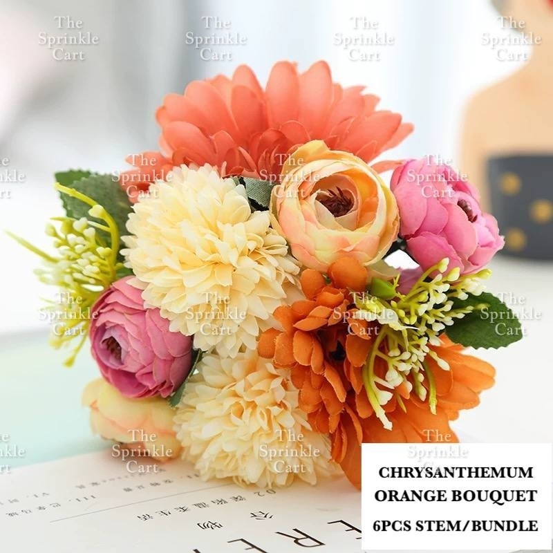 Rustic Bouquet Silk Peony Artificial Flowers Wedding Decoration Cake Decoration TSC