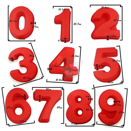 0-9 Set of 10pcs Silicone Number Molder 10inches Number Cake Large Birthday Decoration