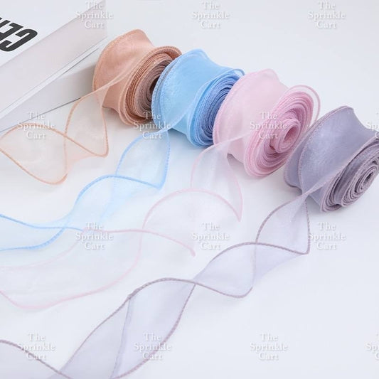 Fishtail Ribbon Wave Net Yarn Mermaid Tail for DIY Flower Bouquet TSC