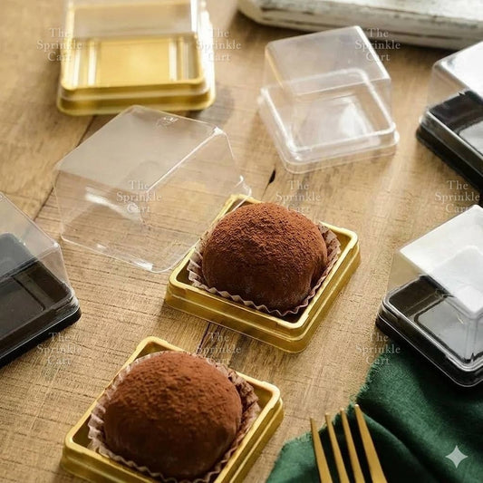 Disposable Mini Round and Square Dome with Lid DIY Desser Bread Bun Box Packaging TSC