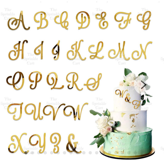 Alphabet Lettering and Number Cursive Acrylic Set DIY Calligraphy Pattern Cake Stamp Decor TSC