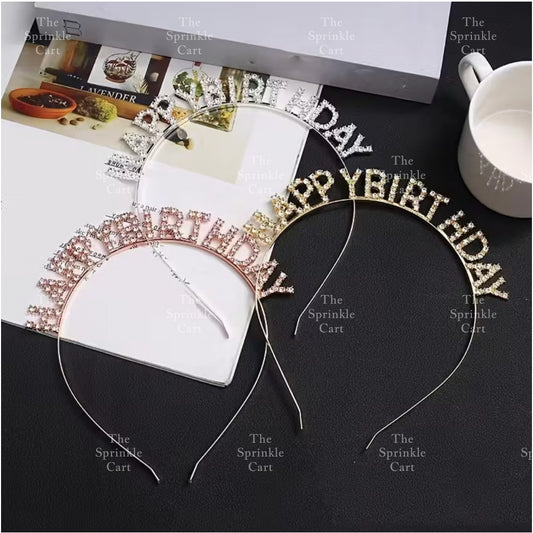 Happy Birthday and Happy New Year Glitter Shiny Headband Sequined Hair Accessories TSC