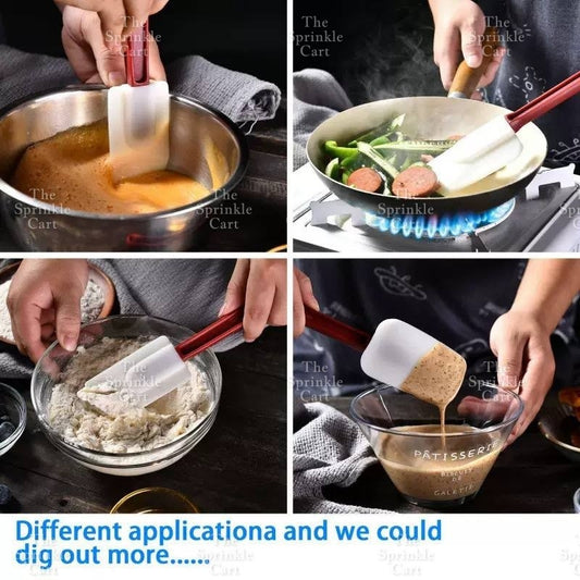 Heat Resistant Silicone Spatula Scraper for Baking Cooking and Commercial Use TSC