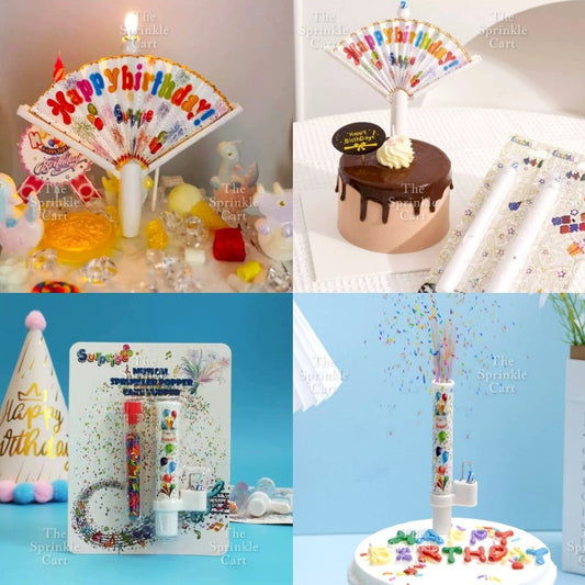 Sprinkle Popper Candle Fan DIY Musical Birthday Surprise Cake Topper TSC