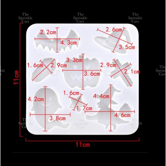 Christmas Halloween Trick or Treat Theme Silicone Molder for Baking Chocolate Fondant Cake Decoration and DIY Craft TSC
