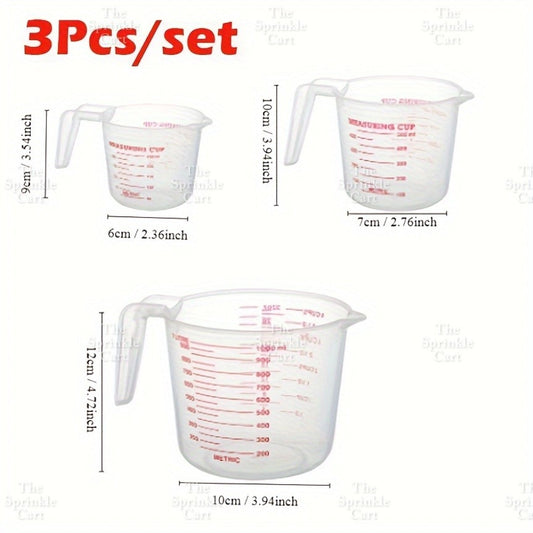 Large Capacity Multi-purpose Handheld Stackable Clear Measuring Cup Set TSC