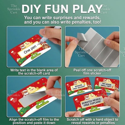 Christmas Scratch Card DIY Children Handwritten Surprise Gift Award TSC