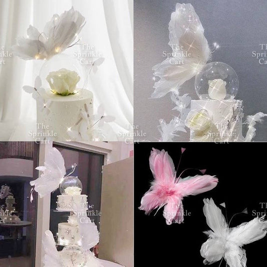 Feather Moon Boat Butterfly Cake Toppers Happy Birthday Cake Topper Party Decoration