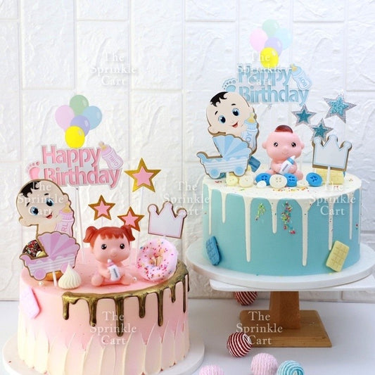 Angel Cake Topper Happy Christening Baptism Moon Baby Wings Cake Topper Decoration Baby Theme