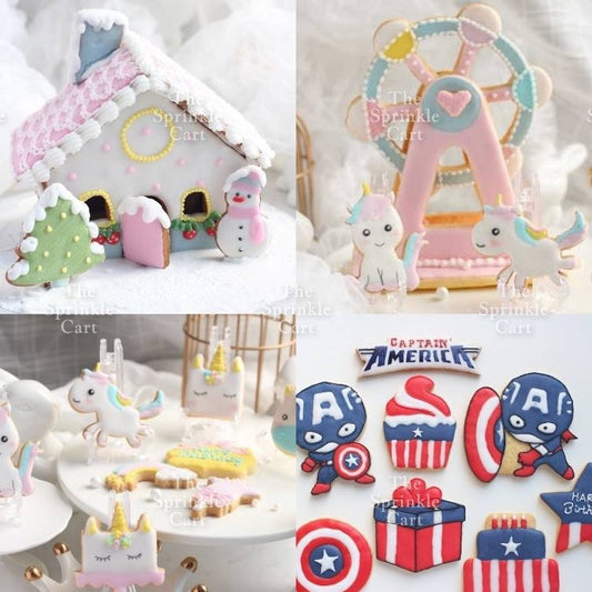 8pcs Fondant Cookie Cutter Sea Creature Captain America Kitty for Cake Decoration