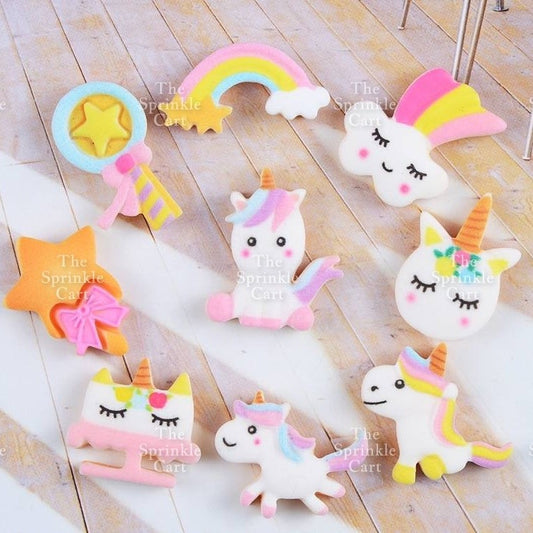 8pcs Unicorn Themed Fondant Cookie Cutter Molder for Cake Decoration