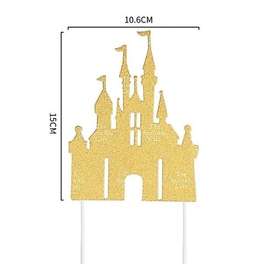 Glitter &Printed Paper Birthday Love Castle Cake Topper Decoration TSC