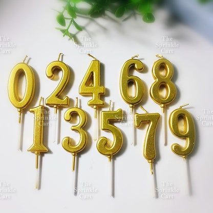 0-9 Set Number Candle and Acrylic Number Topper for Birthday Anniversary Cake Decoration