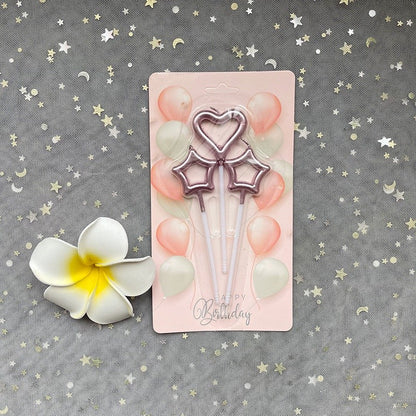 Heart Star Candle for Birthday Cake Party Supplies TSC