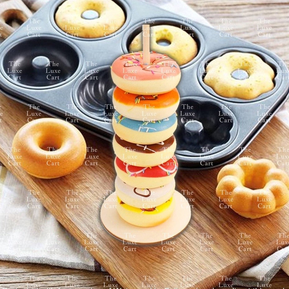 Wall Display Wooden Donuts Stand Holder Donut Sweets Doughnut Rack for Party Birthday Wedding