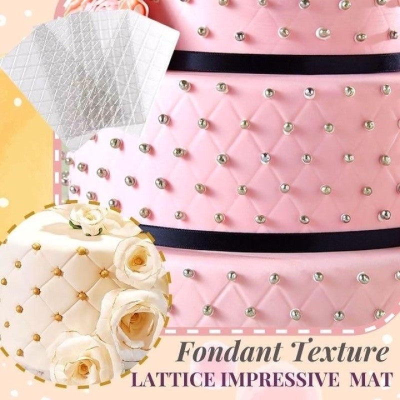 4pcs set Lattice Texture Mat Imprint Fondant Stencil Border Embosser Grid Swirl Pattern TSC