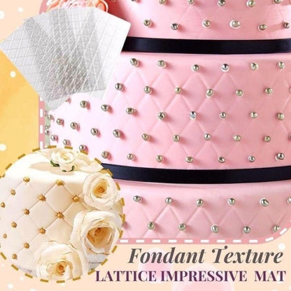4pcs set Lattice Texture Mat Imprint Fondant Stencil Border Embosser Grid Swirl Pattern TSC