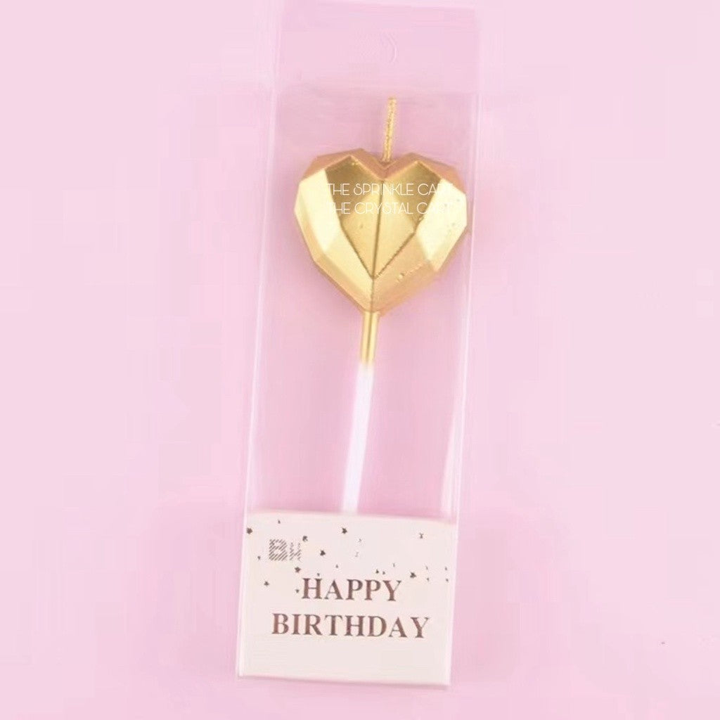 Metallic Color Candle Heart Star Shape for Birthday Party Supplies TSC