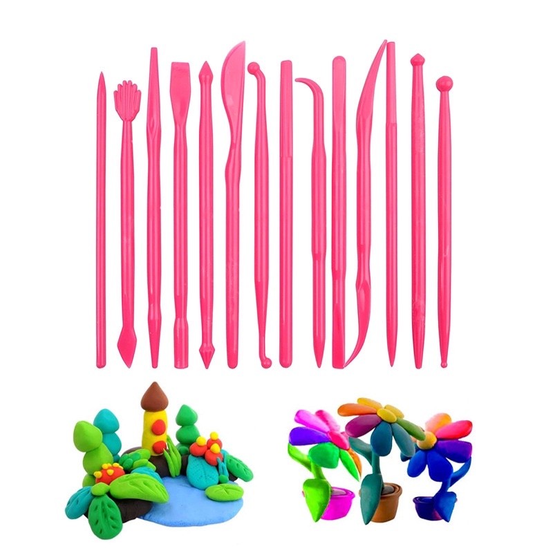 14pcs Plastic Sculpting Modelling Tool  for Cake Fondant Gum Paste and DIY Arts Use TSC