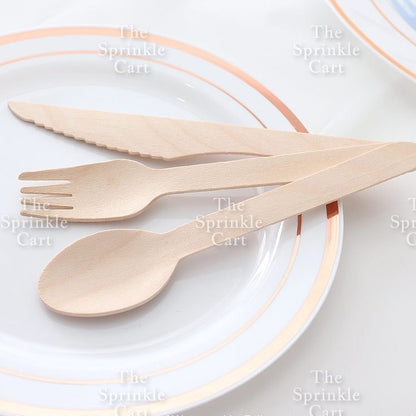 Wooden and Plastic Disposable Food Utensil Spoon Fork Knife Picks Barbeque Stick for Party Use TSC
