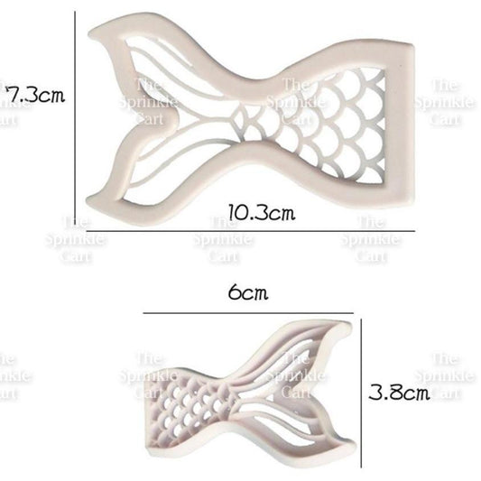 2pcs Plastic Mermaid Tail Fondant Cookie Cutter Molder for Cake Decoration and Pastry Use TSC
